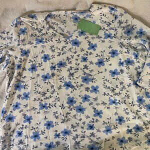 Taohuadao Women's 3XL V-Neck 3/4 Sleeve Blouse